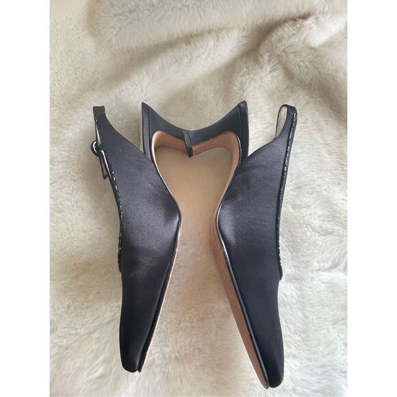 Vintage TALBOTS Satin with beads and genuine leather inside the sole Hills Pun - Picture 6 of 8